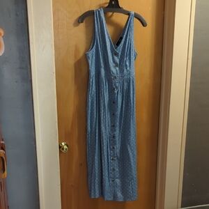 Suzanne Betro Blue Sleeveless V-Neck Sundress